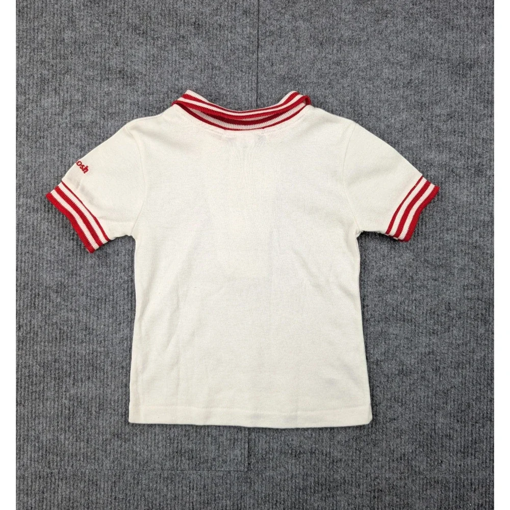 Vintage OshKosh BGosh Polo Shirt Baby Boys 24M Red Ringer Preppy Retro Timeless
